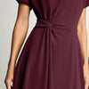 Lipsy Burgundy Red Knot Side Midi Dress