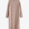 Neutral High Neck Long Sleeve Maxi Knitted Jumper Dress