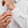 White Slim Fit Easy Care Textured Single Cuff Shirt