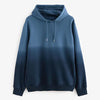 Navy Blue Ombre Dip-Dye Cotton Rich Jersey Hoodie